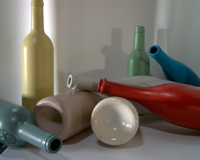 Bouteilles peintes, photos michel ducruet