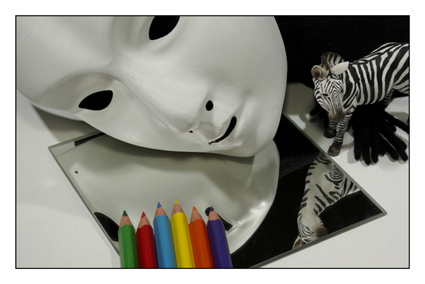 zebre, miroir, arc-en-ciel, ducruet