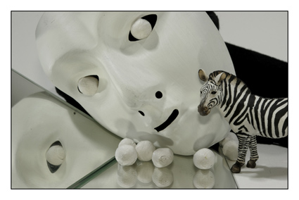 masque blanc et zebre, ducruet