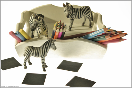 trois zebres, carrés noirs, Ducruet